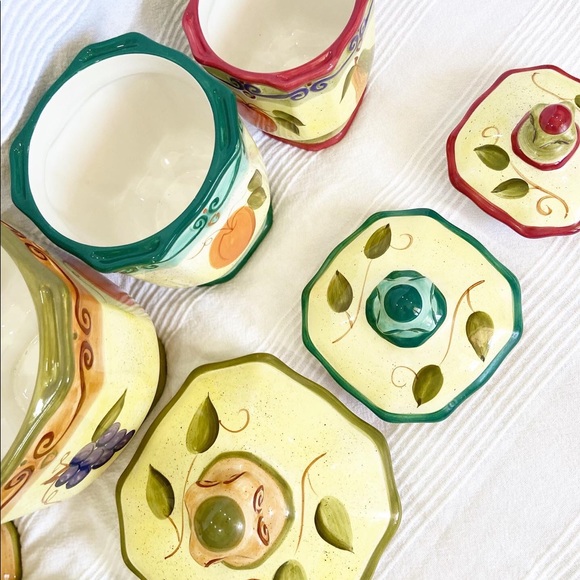 Vintage Handpainted Medici Tabletops Canisters - Picture 4 of 7
